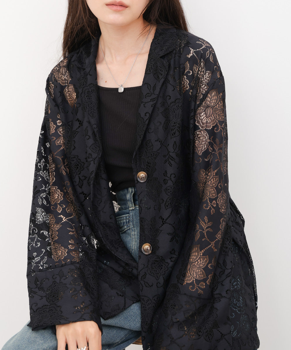 【完売品・定価16500円】フラワーレースジャケット HARE（ハレ）の「SET UP対応フラワーレースジャケット(HARE