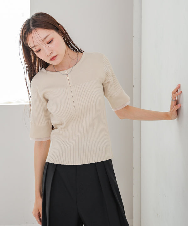 前後２ＷＡＹホールデザインニットトップス