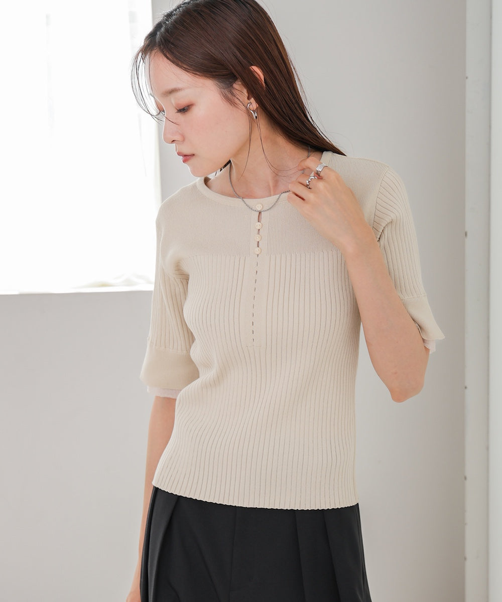 前後２ＷＡＹホールデザインニットトップス
