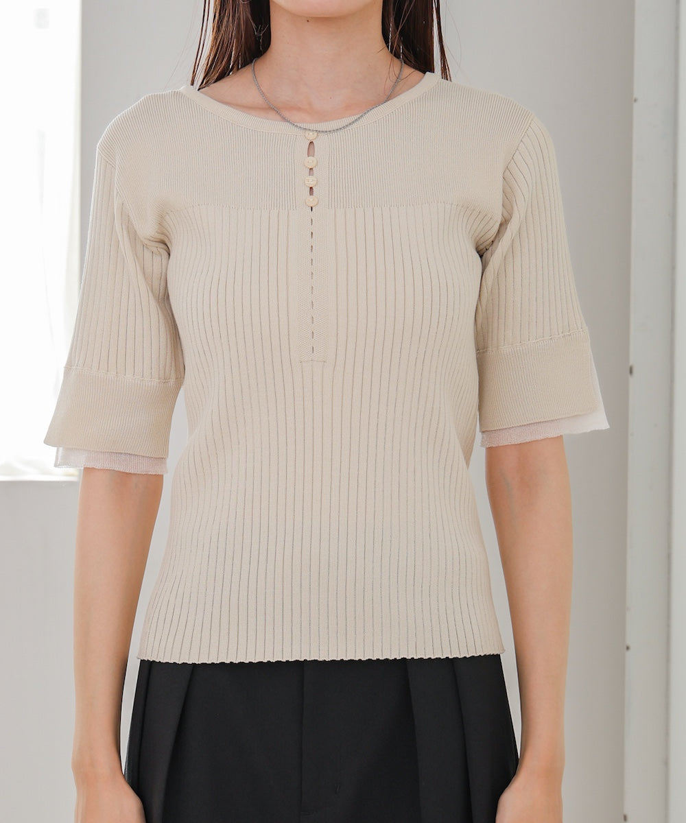 前後２ＷＡＹホールデザインニットトップス