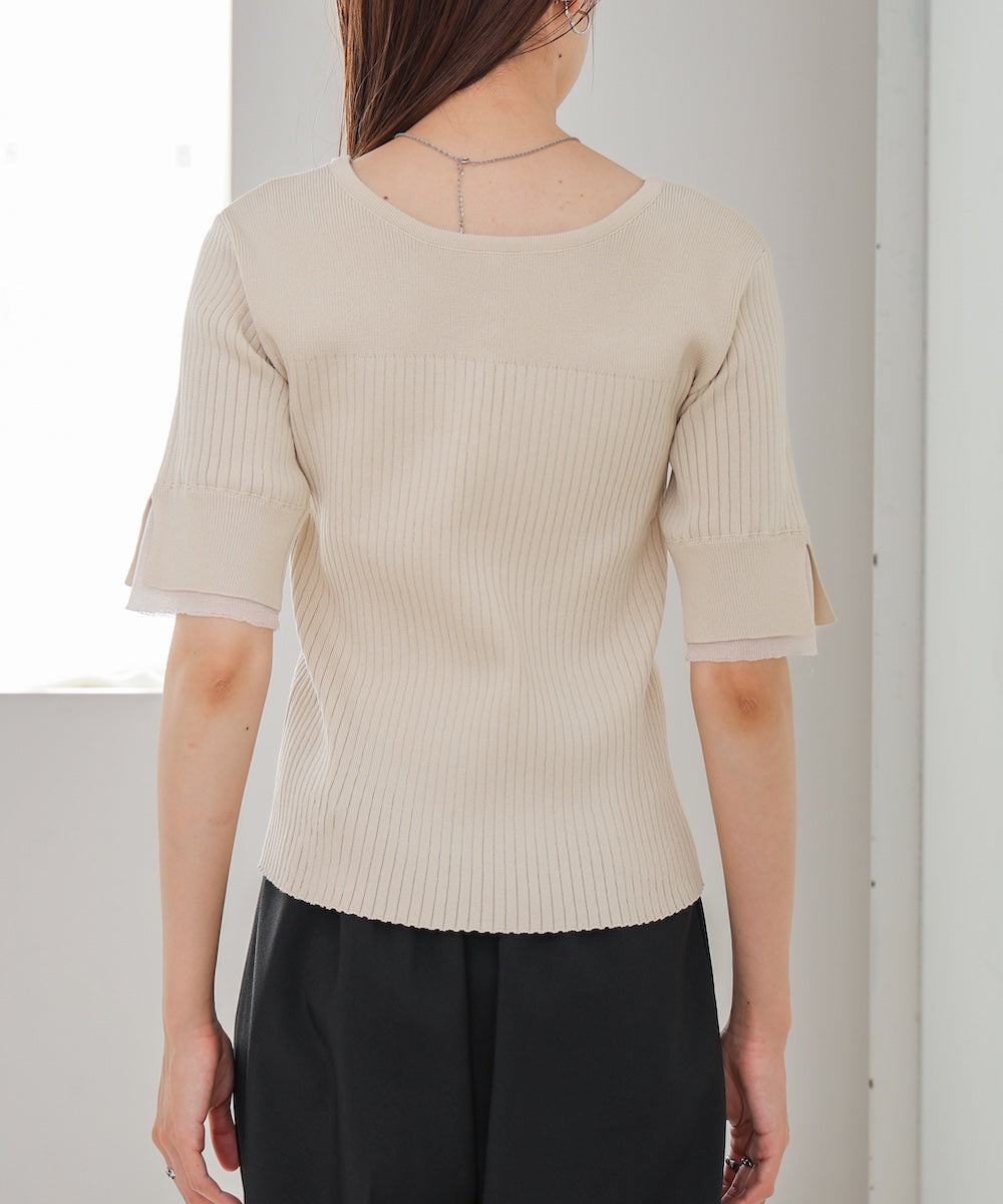 前後２ＷＡＹホールデザインニットトップス