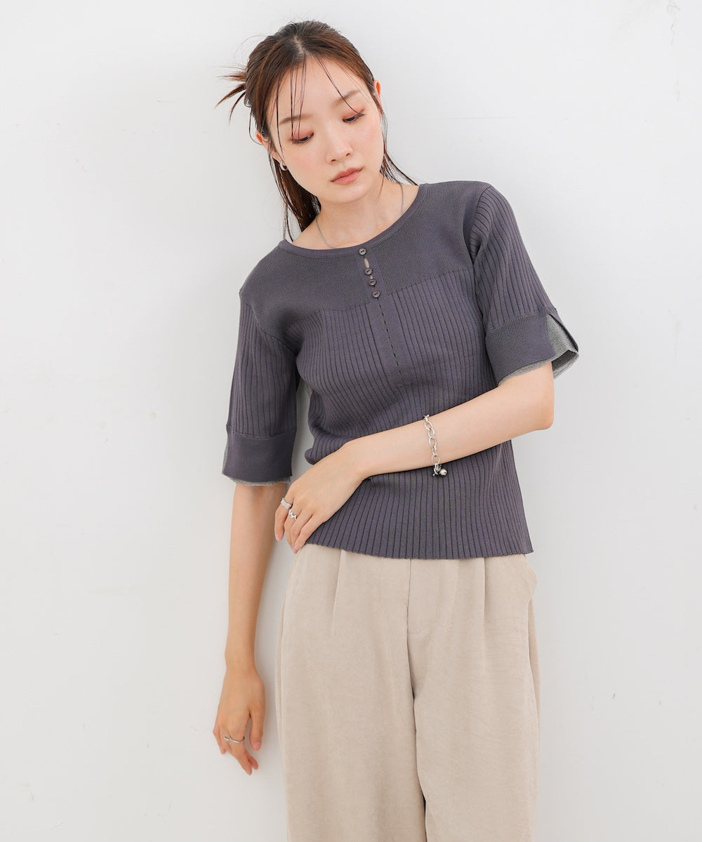 前後２ＷＡＹホールデザインニットトップス