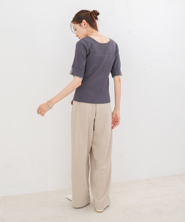 前後２ＷＡＹホールデザインニットトップス