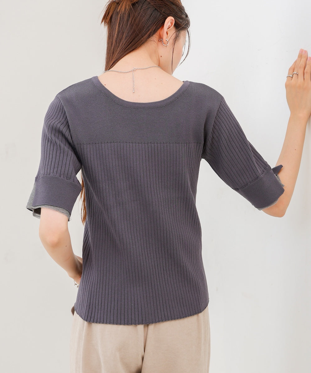 前後２ＷＡＹホールデザインニットトップス