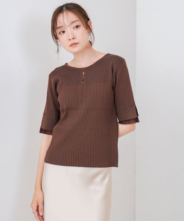 前後２ＷＡＹホールデザインニットトップス