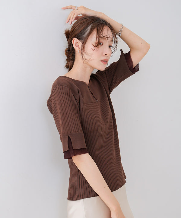 前後２ＷＡＹホールデザインニットトップス