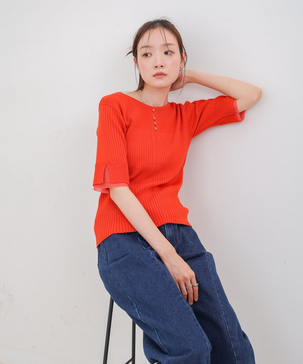 前後２ＷＡＹホールデザインニットトップス