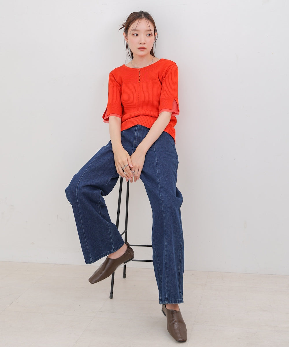 前後２ＷＡＹホールデザインニットトップス