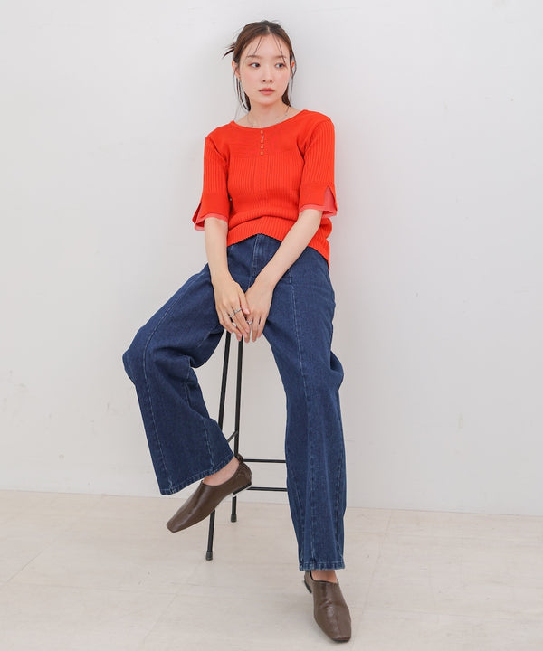 前後２ＷＡＹホールデザインニットトップス