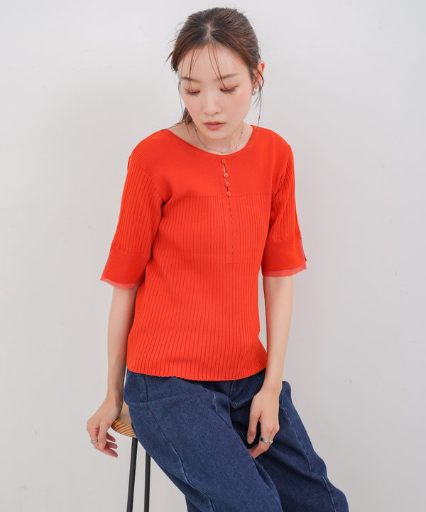 前後２ＷＡＹホールデザインニットトップス