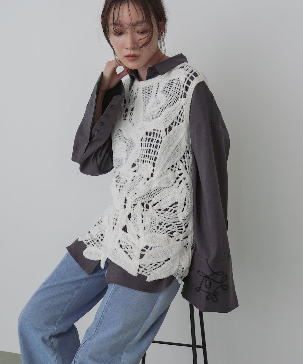 モールヤーンクロシェチュニックベスト