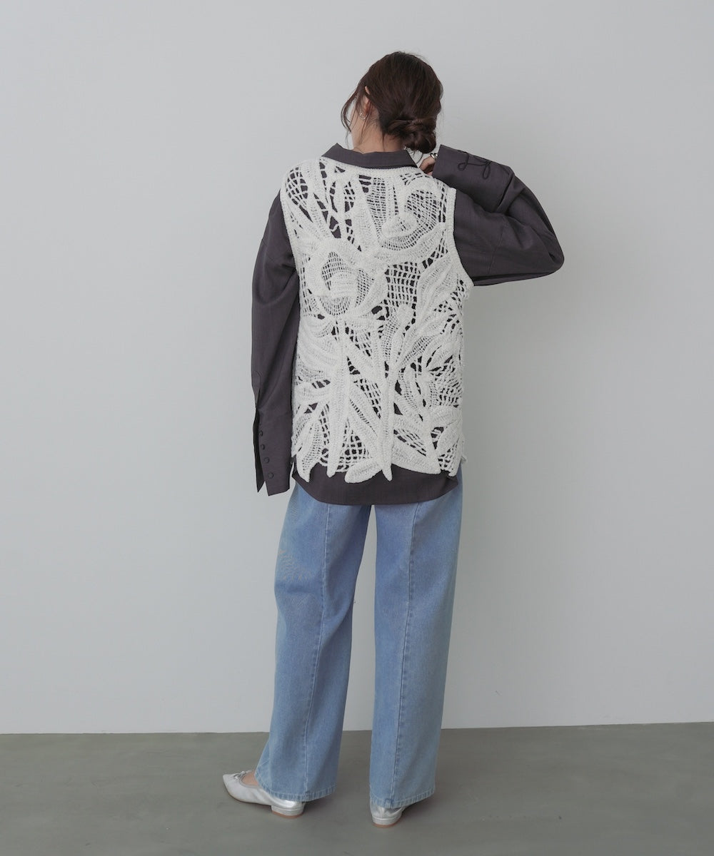 モールヤーンクロシェチュニックベスト