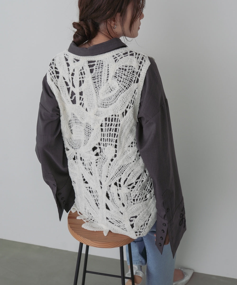 モールヤーンクロシェチュニックベスト