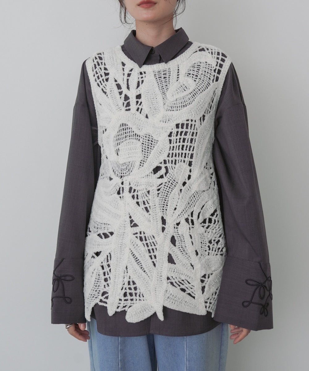 モールヤーンクロシェチュニックベスト