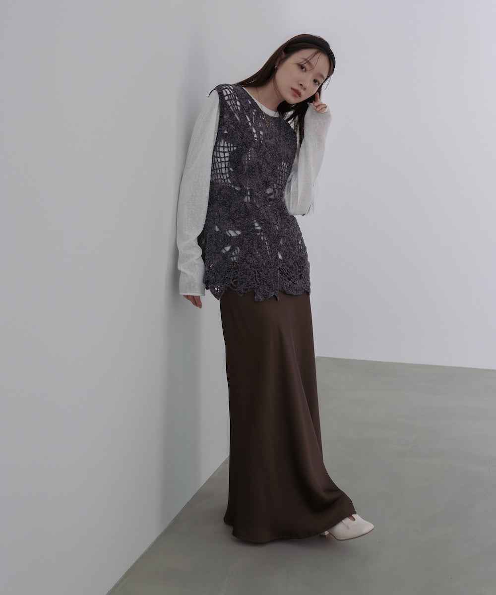 モールヤーンクロシェチュニックベスト