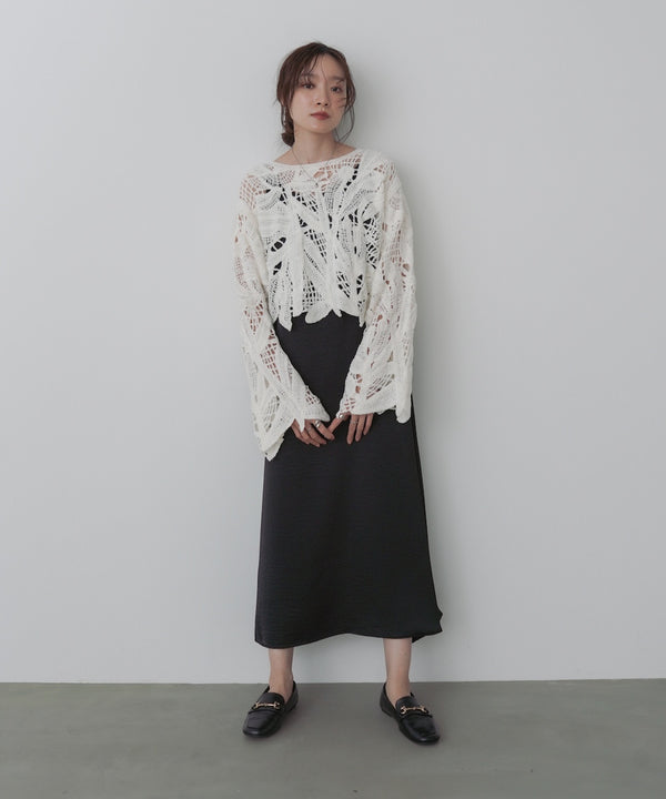 モールヤーンクロシェショートトップス