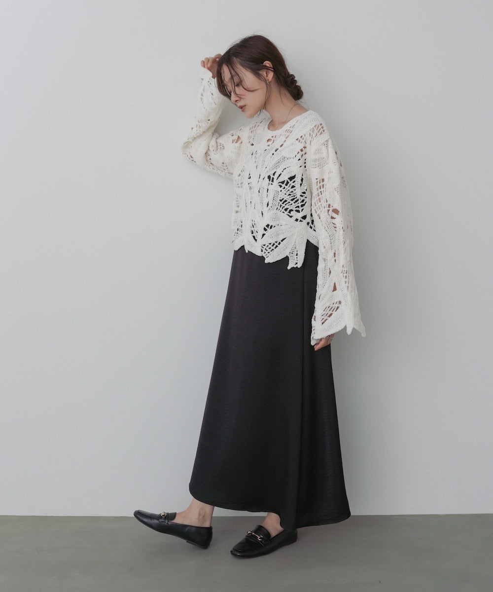 モールヤーンクロシェショートトップス