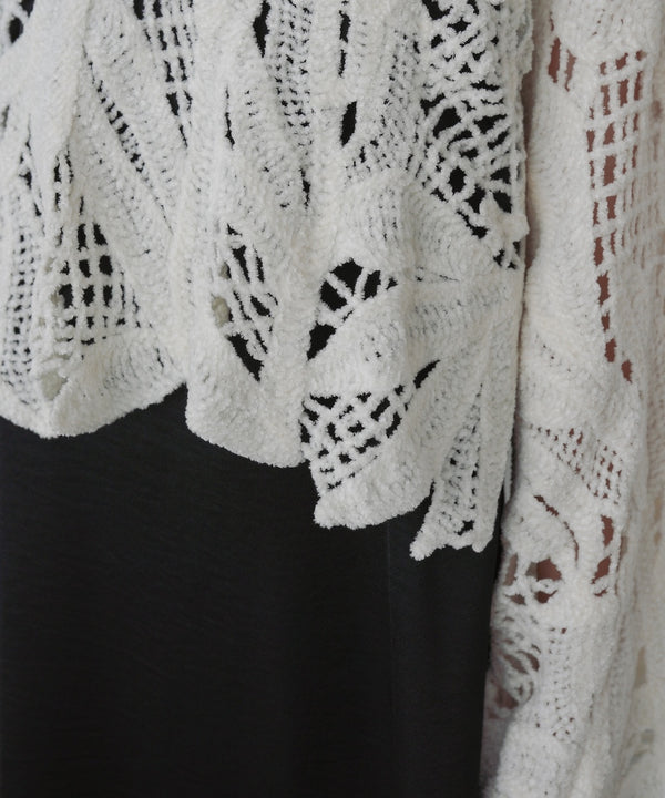 モールヤーンクロシェショートトップス