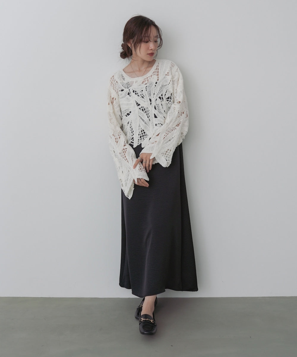 モールヤーンクロシェショートトップス