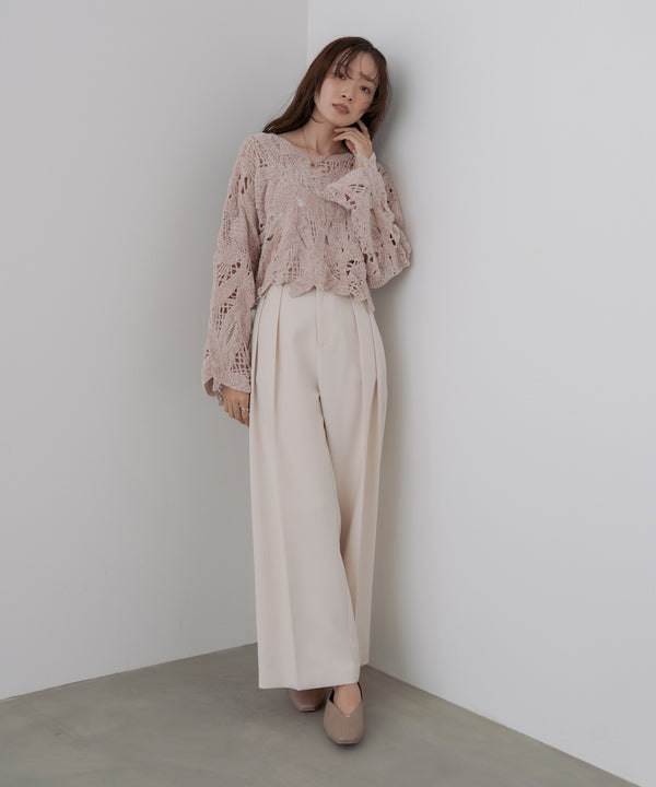 モールヤーンクロシェショートトップス