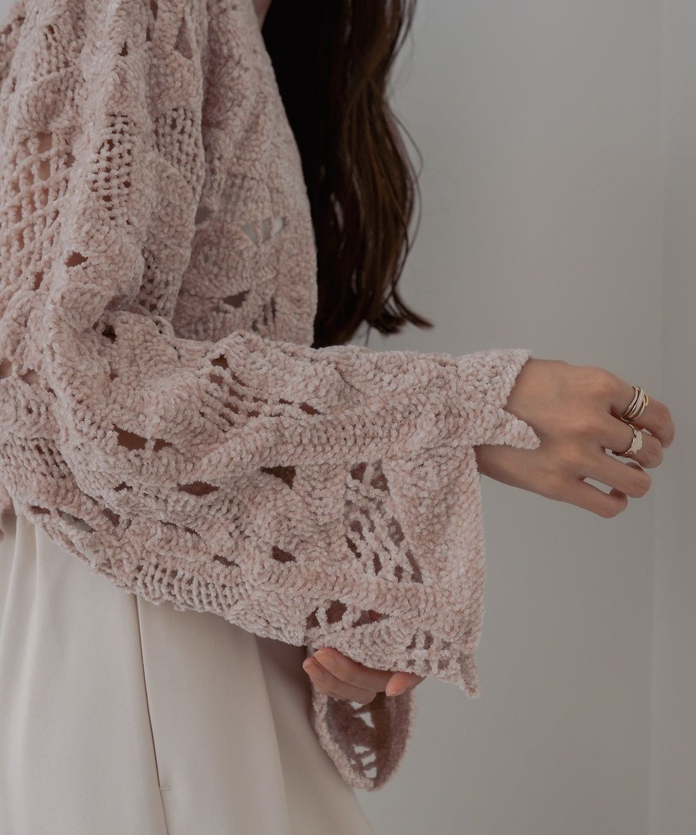 モールヤーンクロシェショートトップス