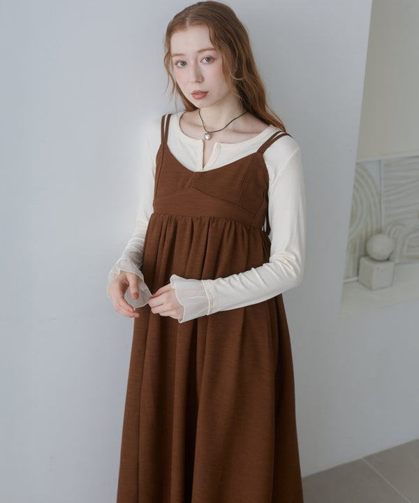 【S・Mサイズ展開】ビスチェライクフレアキャミワンピース