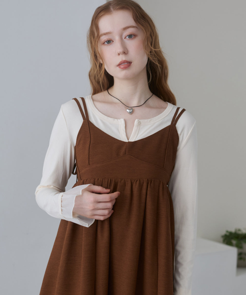 【S・Mサイズ展開】ビスチェライクフレアキャミワンピース