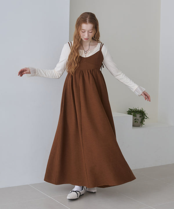 【S・Mサイズ展開】ビスチェライクフレアキャミワンピース