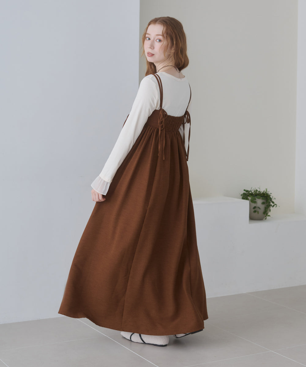 【S・Mサイズ展開】ビスチェライクフレアキャミワンピース