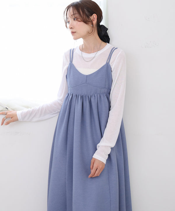 【S・Mサイズ展開】ビスチェライクフレアキャミワンピース