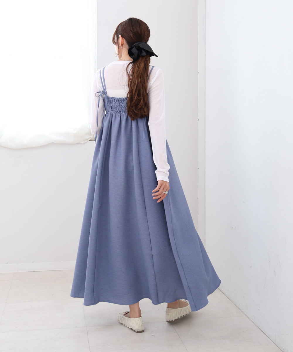 【S・Mサイズ展開】ビスチェライクフレアキャミワンピース