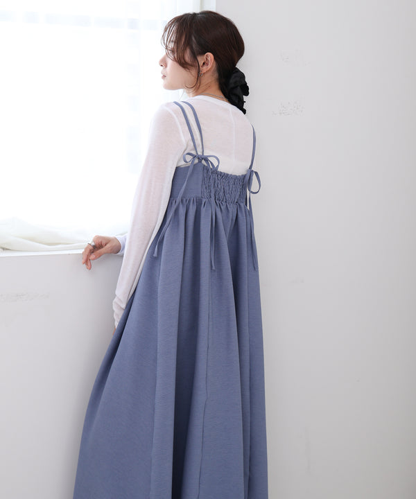 【S・Mサイズ展開】ビスチェライクフレアキャミワンピース