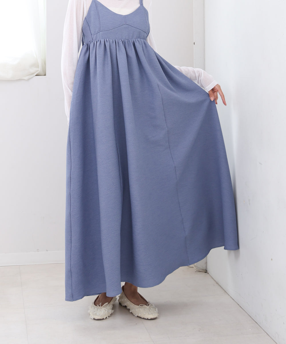 【S・Mサイズ展開】ビスチェライクフレアキャミワンピース