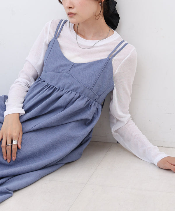 【S・Mサイズ展開】ビスチェライクフレアキャミワンピース