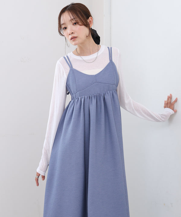 【S・Mサイズ展開】ビスチェライクフレアキャミワンピース