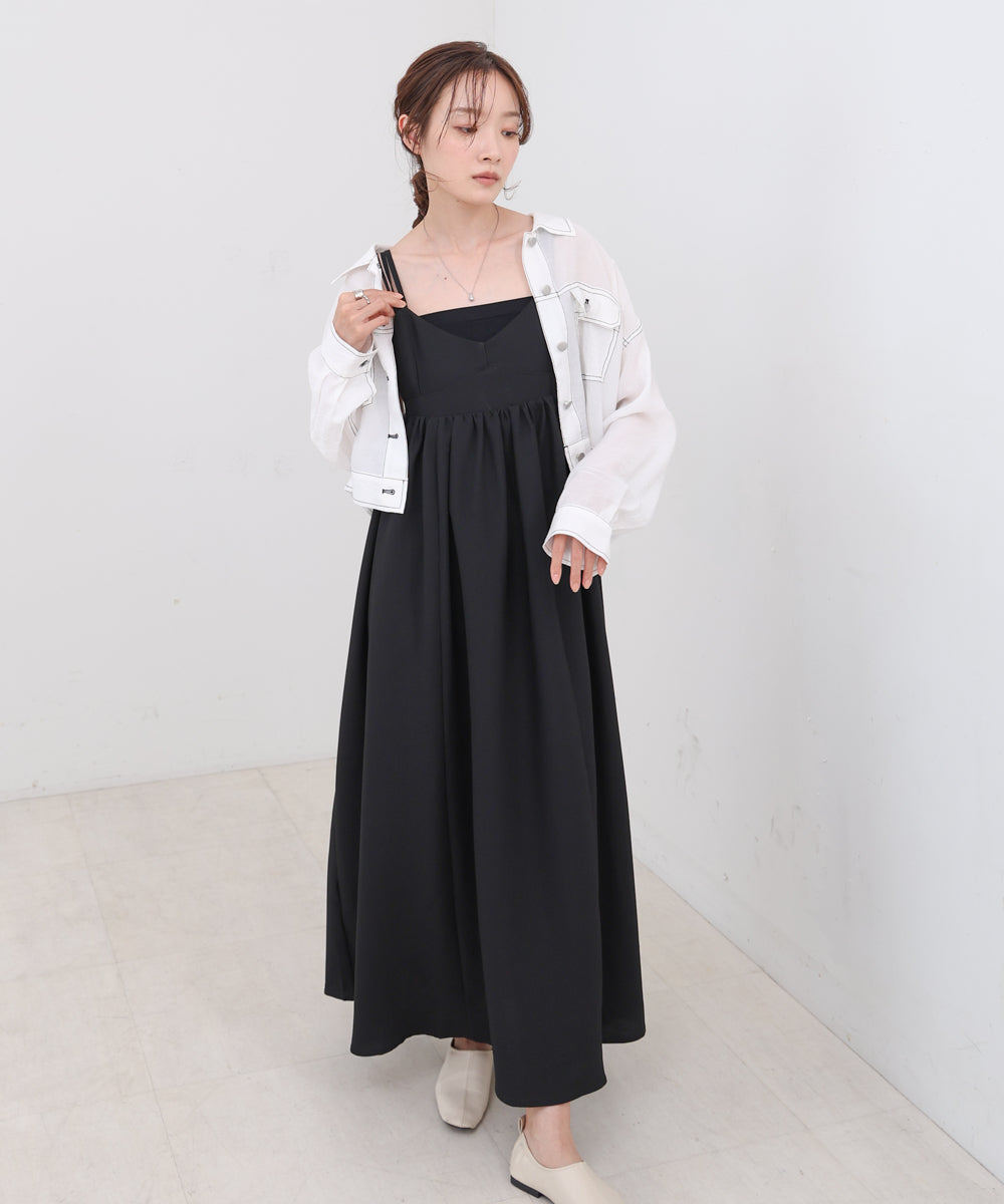 S・Mサイズ展開】ビスチェライクフレアキャミワンピース
