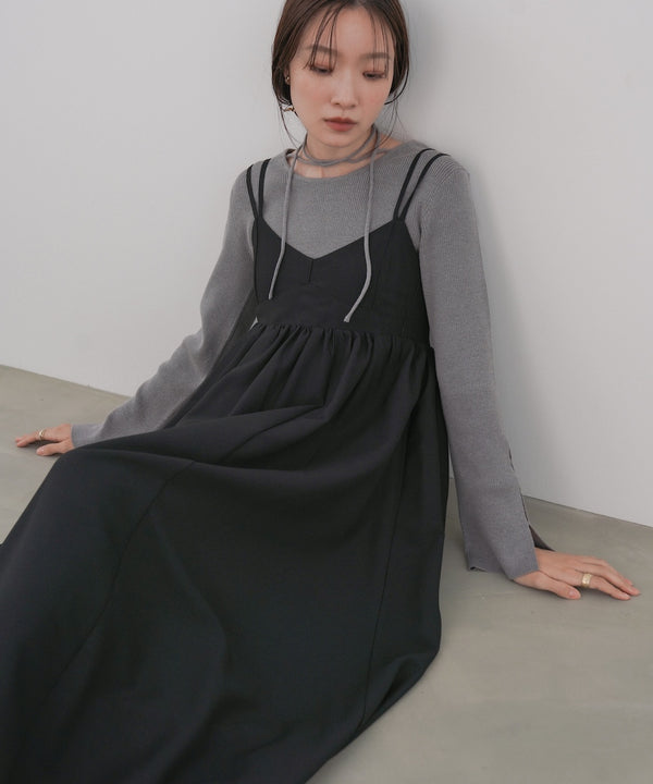 【S・Mサイズ展開】ビスチェライクフレアキャミワンピース