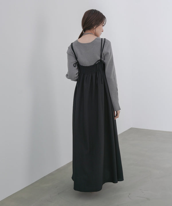 【S・Mサイズ展開】ビスチェライクフレアキャミワンピース