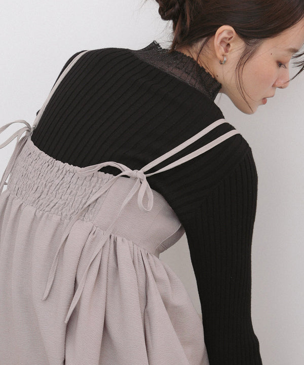 【S・Mサイズ展開】ビスチェライクフレアキャミワンピース