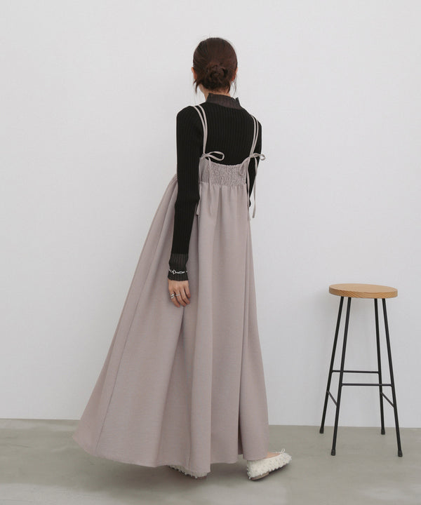 【S・Mサイズ展開】ビスチェライクフレアキャミワンピース