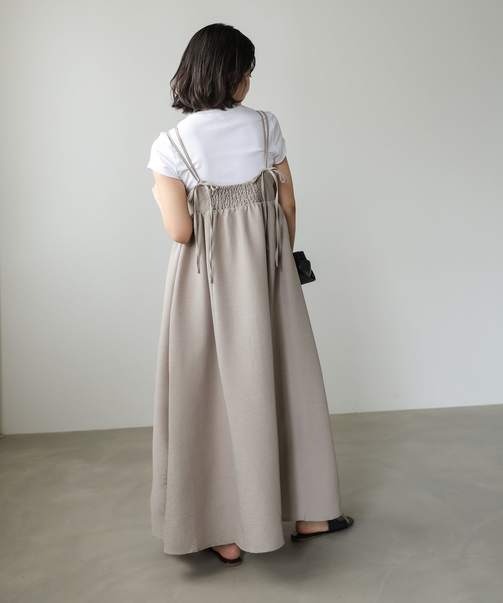 【S・Mサイズ展開】ビスチェライクフレアキャミワンピース