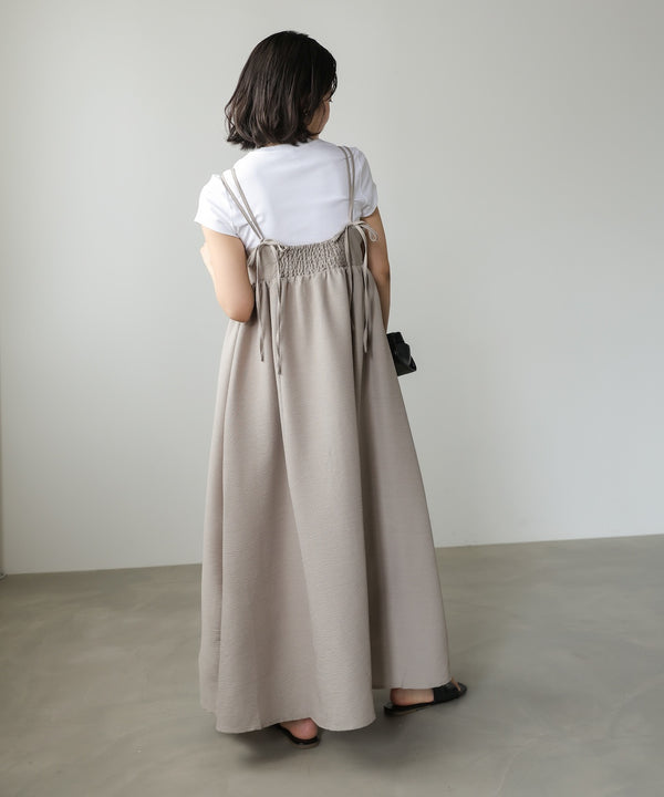 【S・Mサイズ展開】ビスチェライクフレアキャミワンピース