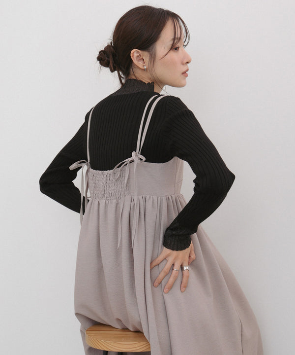 【S・Mサイズ展開】ビスチェライクフレアキャミワンピース