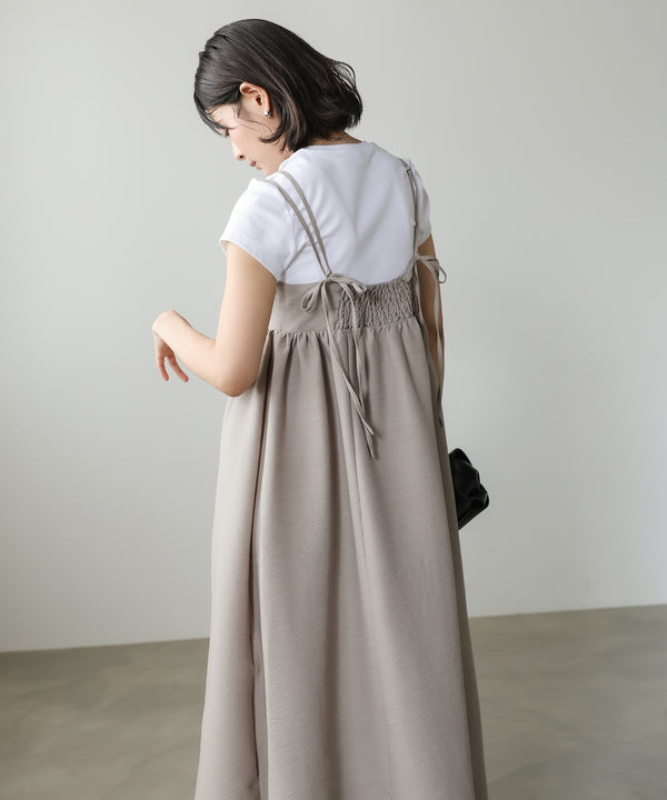 【S・Mサイズ展開】ビスチェライクフレアキャミワンピース