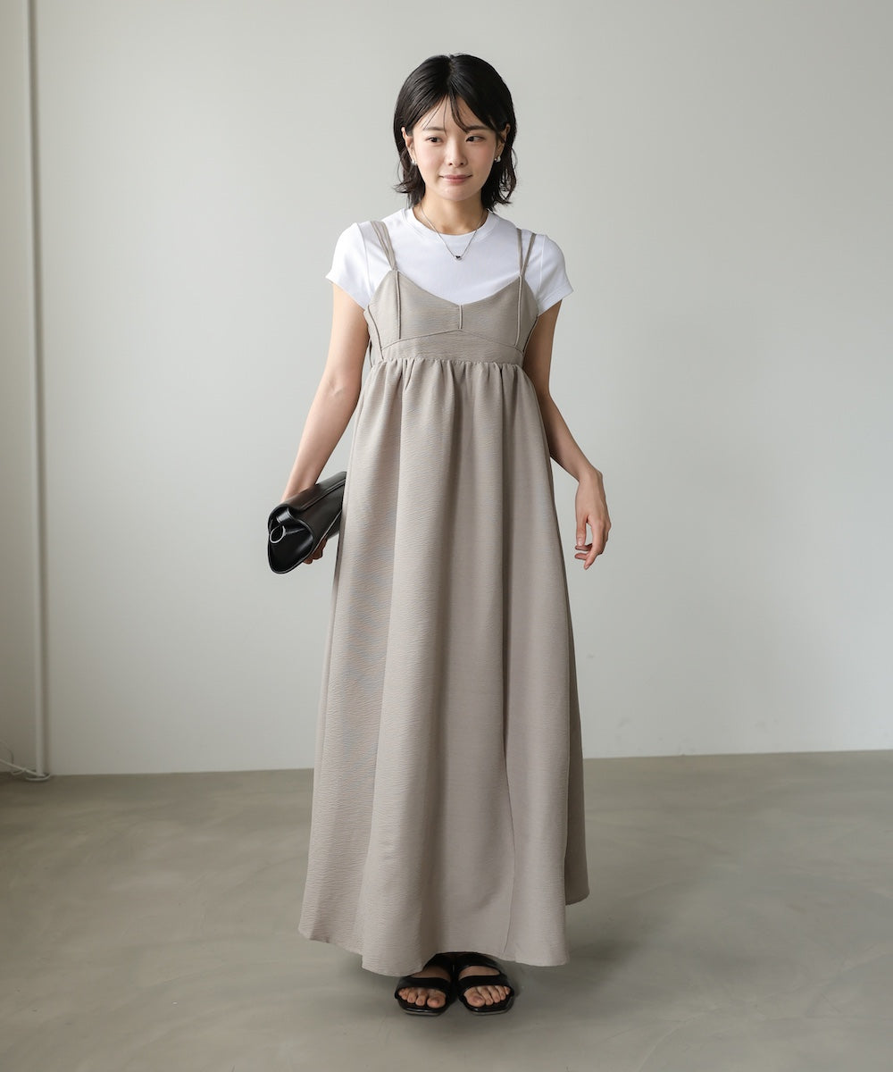 【S・Mサイズ展開】ビスチェライクフレアキャミワンピース