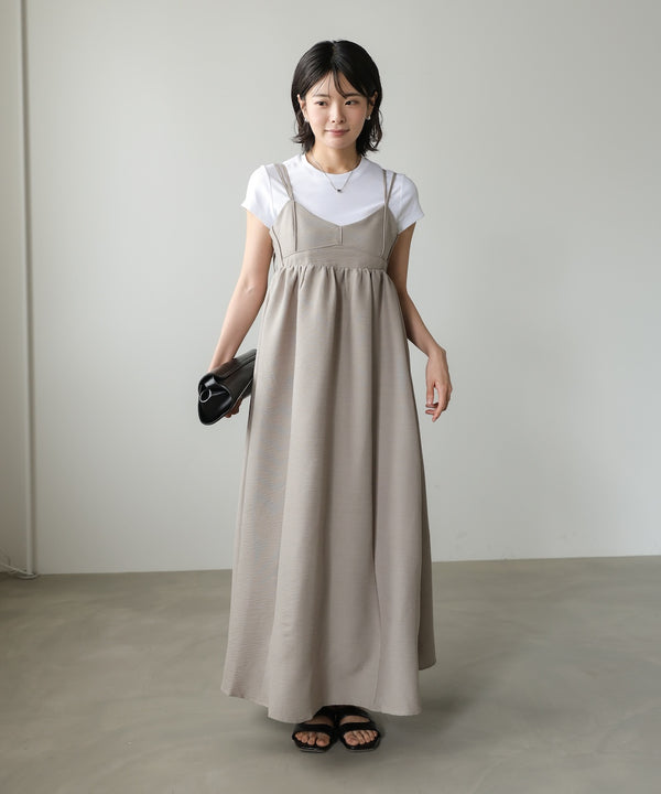 【S・Mサイズ展開】ビスチェライクフレアキャミワンピース
