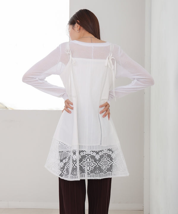 レース切り替えミニワンピピース