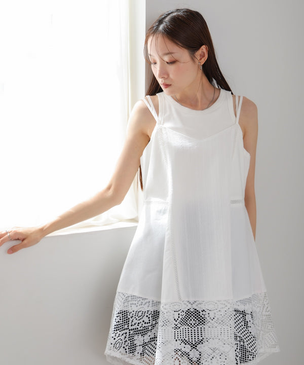 レース切り替えミニワンピピース