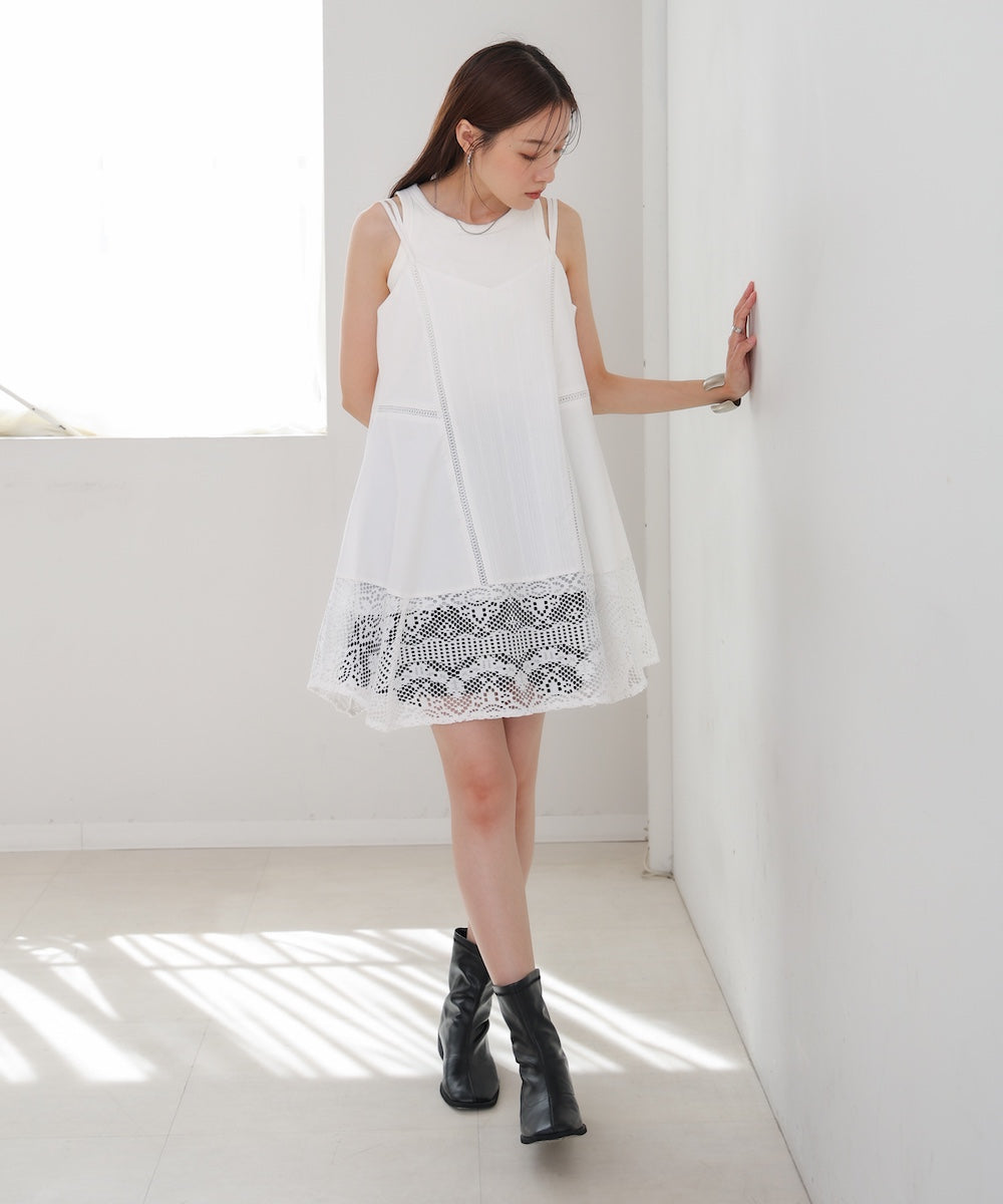 レース切り替えミニワンピピース