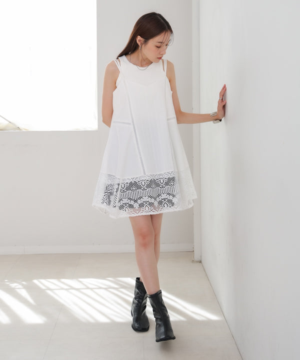 レース切り替えミニワンピピース